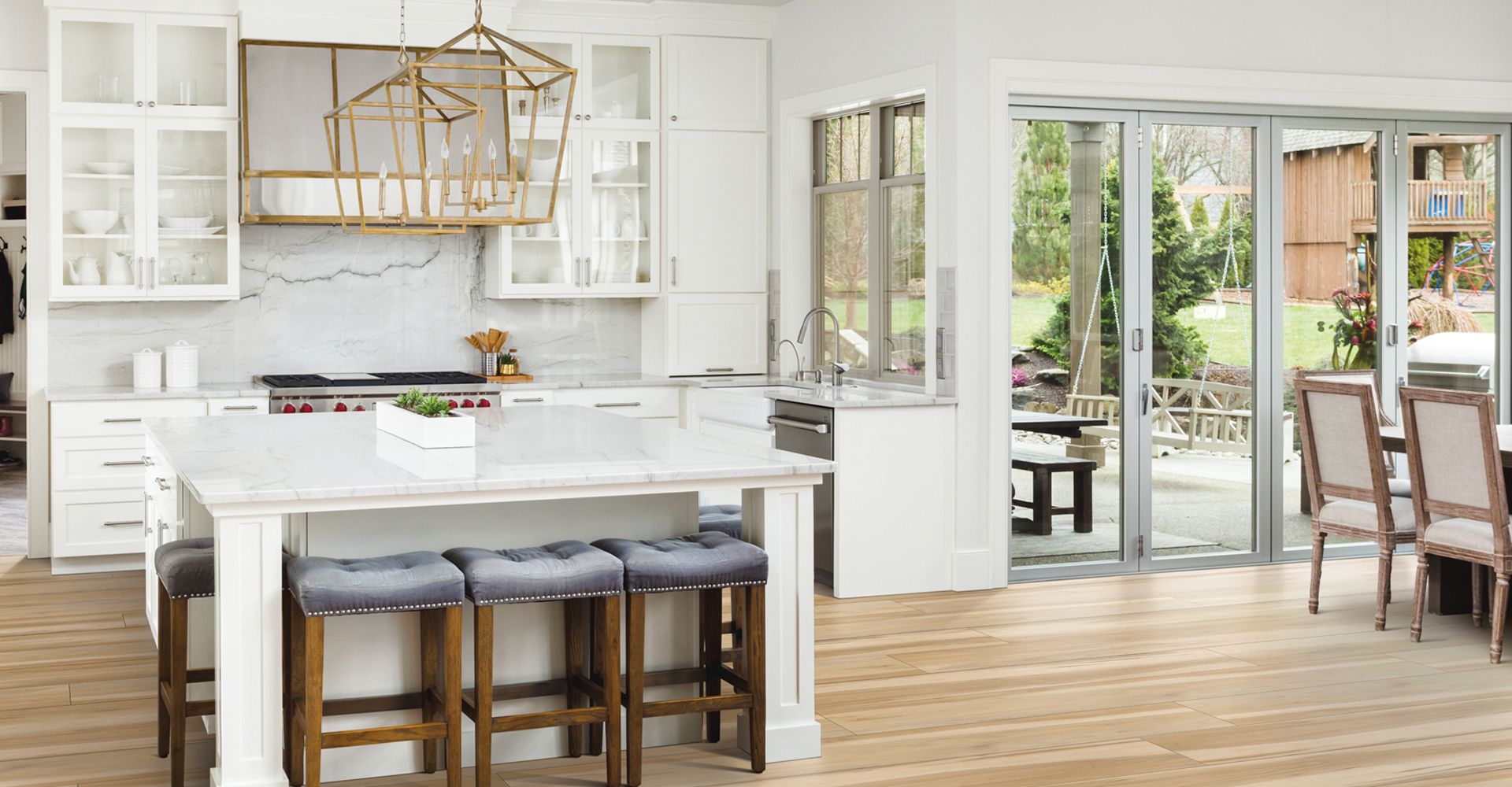 Luxury vinyl installation in a kitchen